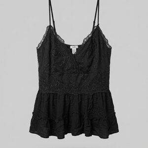 Rue+ Embroidered Lace Peplum Tank